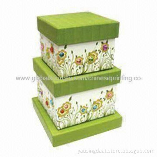 Gift Boxes, Made of Coated Art Paper, Various Sizes are Available, OEM Orders are Welcome